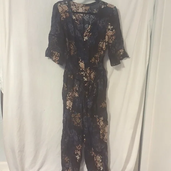 Anthropologie x Kachel floral satin jumpsuit - Picture 2 of 13